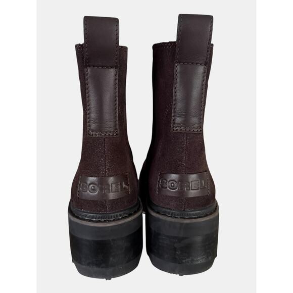 Sorel Joan Now Chelsea Boots 8.5 Brown Suede Lug Sole Platform Ankle Boot - Picture 6 of 7